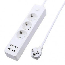 Steckdosenleiste 3-fach mit 4 USB von GLISTENY Steckdosenleiste 3-fach mit 4 USB von GLISTENY